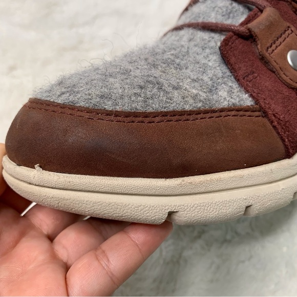Sorel Women's Red Grey Explorer Joan Redwood Felt Waterproof Winter Boot Size 7 - Picture 5 of 13